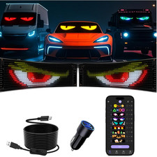 Animated LED Eyes Car Windshield Decor 2PCS 19x5in