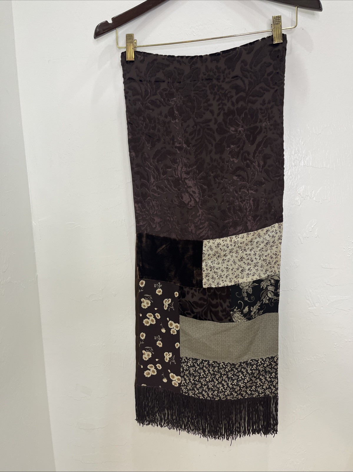 HENRI BENDEL MULTI SILK PATCHWORK SILK LINED FRIN… - image 3