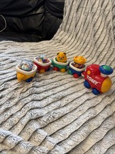 Vintage Tomy Train Set 1992 Toddler Toy Train Spinning Carriages Working