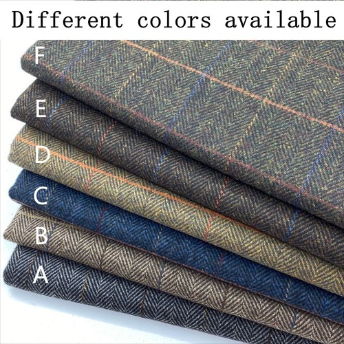 Men Brown Check Suit Jacket Single Breasted Wide Notch Lapel Business Classic - Picture 7 of 9