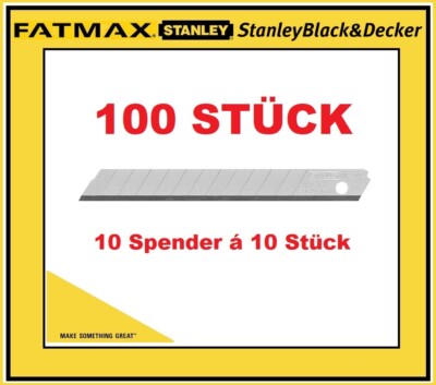 100 STÜCK Stanley Cuttermesser Abbrechklingen 18 mm x 110 mm 7 Sollbruchstellen