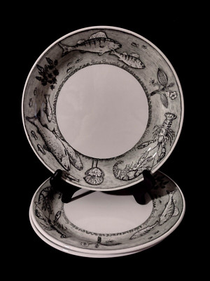 Set/3 NEPTUN ROSTRAND(3) 10.5'' Dinner Plates Sweden K-2 VON F555 GREEN
