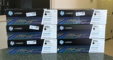 Used Empty 202A 6 BLACK HP toner cartridges