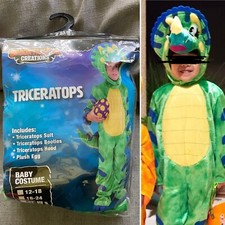 Spooktacular Creations Triceratops Dinosaur Costume CUSTOMIZED for Girls SMALL