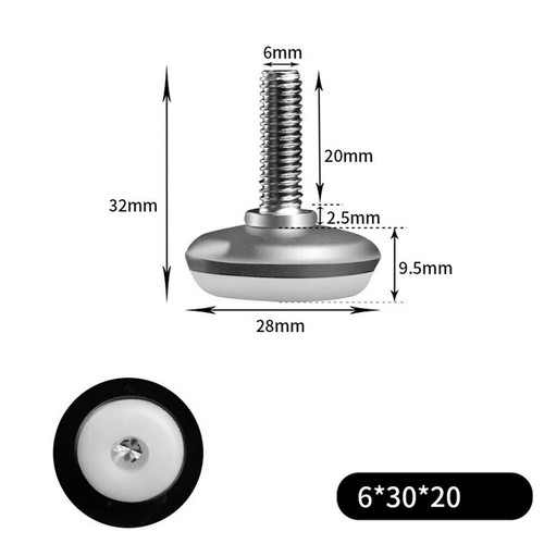 Verstellbare Füße Starke Tragfähigkeit M6 M8 M10 Nivelliermaschine Möbelfuß weiß - Picture 10 of 30