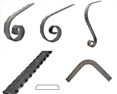 Handlauf Endstück Treppe Geländer 40x6mm Schmiedeeisen gehämmert Stahl STAHLCO®