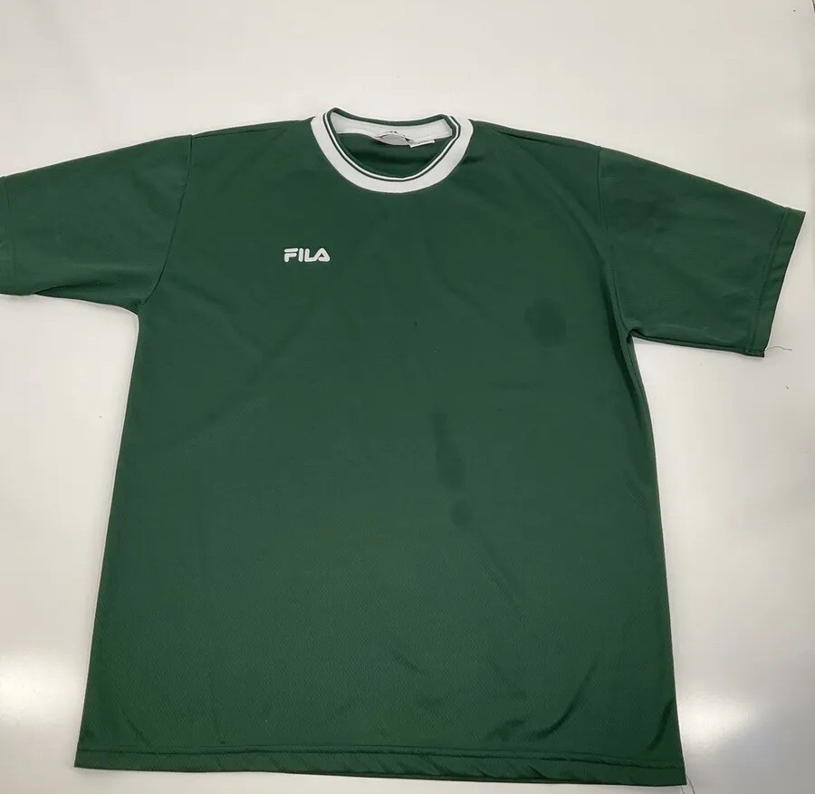 FILA Maglia Maglia Maglia Manica Corta Uomo Taglia Large Verde Made in Italy