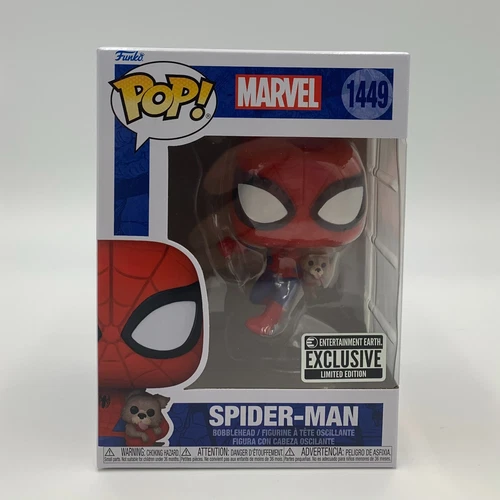 FUNKO POP MARVEL: SPIDER-MAN w/SANDWICH THE DOG #1449 EE EXCLUSIVE w/PROTECTOR