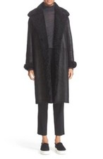 Vince Reefer Leather & Shearling Jacket - Black - Size M