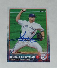 KENDALL GRAVEMAN SIGNED AUTO'D 2015 TOPPS CARD #14 ATHLETICS TORONTO BLUE JAYS