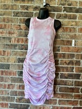 Pretty Little Thing Pink Ribbed Tie Dye Sleeveless Bodycon Dress Size 8