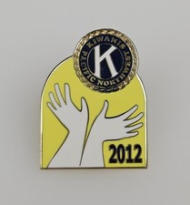 Kiwanis Club Pacific Northwest PNW 2012 Raised Helping Hands Yellow Lapel Pin