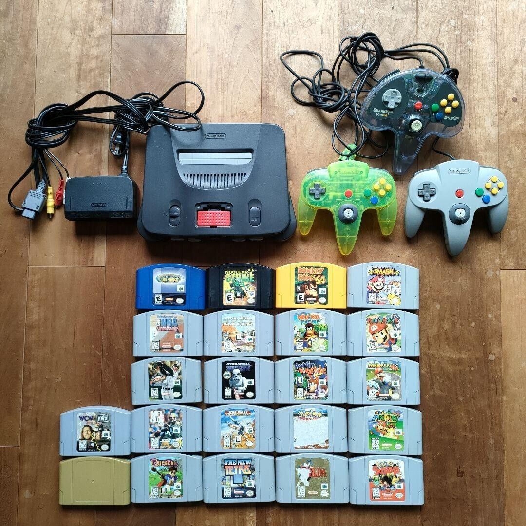 Nintendo 64 N64 Console 3 Controller & 22 Games English Ver Nintendo 64 N64 Console 3 Controller & 22 Games English Ver