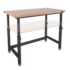 Seville Classics UltraHD Height Adjustable Workbench, 60"x 24" x 28.5" to 42" H