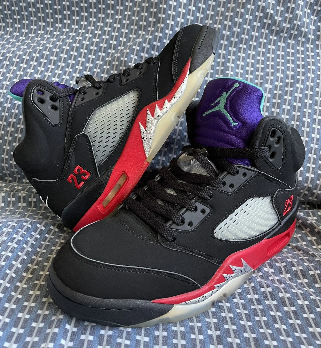 Nike Air Jordan Retro 5 V Top 3 What The Black Red Purple Grape Mens & Kids  Size