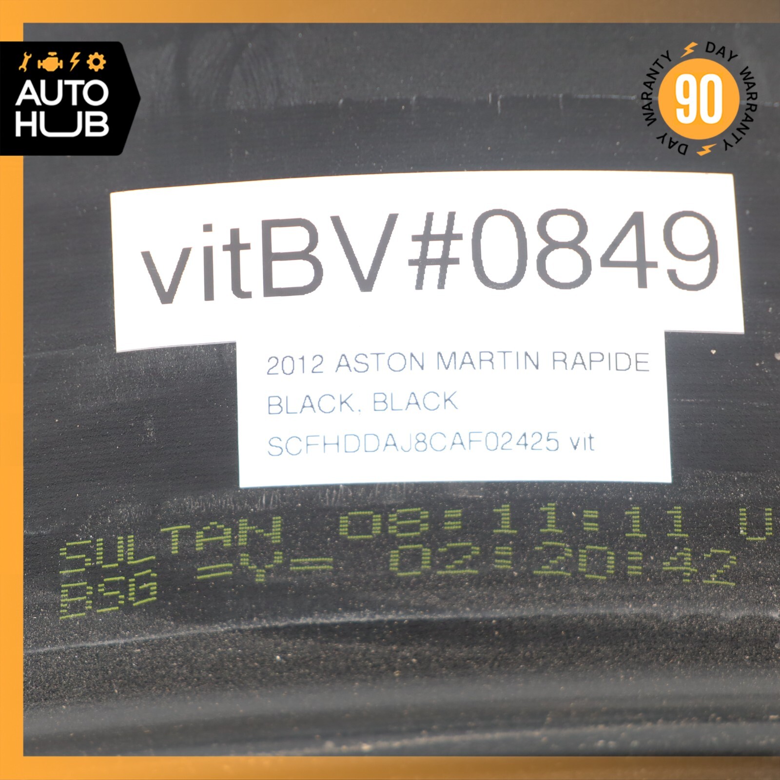 10-19 Aston Martin Rapide 11 x 20 20" Rear Wheel Rim Black Diamond Turned OEM