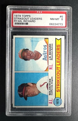 1979 Topps Strikeout Leaders #6 Nolan Ryan and JR Richard PSA 8 NM-MT