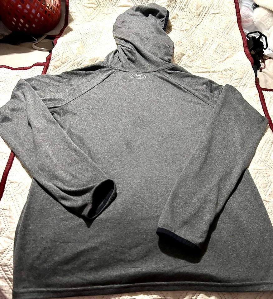 Under Armour Women's Tech Long Sleeve Hoodie, Carbon Heather/Metallic Silver, Sm - Image 4 of 4