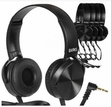 Classroom Headphones for Students 5 Pack - On-Ear Premium Headsets Durable