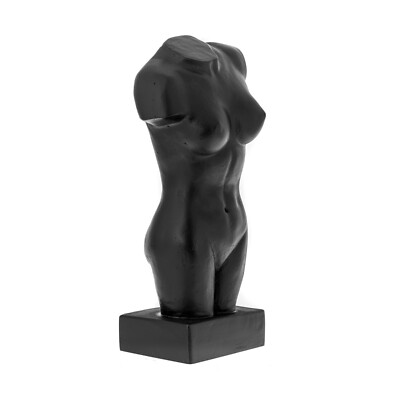 Female Body Modern Art Statue, 41cm / 16.1'', Black Color, Large Size