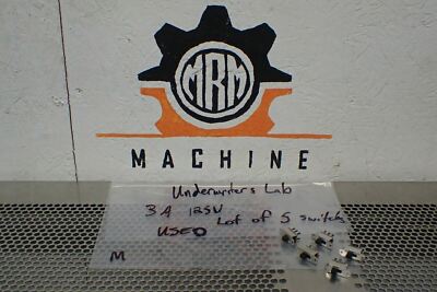 Underwriter & Lab 3A 125V Switches Used With Warranty (Lot of 5)