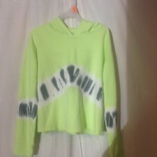 More Than Magic Girls Hoodie Lime Green Tie Dye Size Small 6/6X 