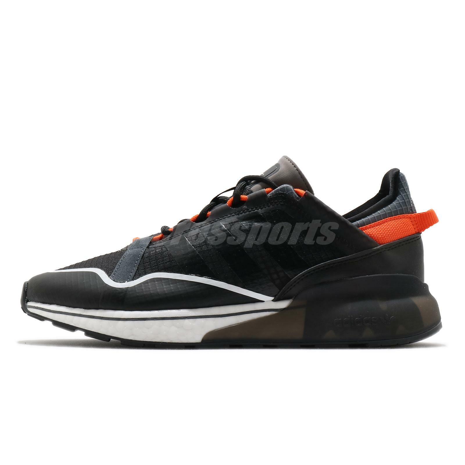 adidas Originals ZX 2K Boost Pure Black Grey Orange Men Casual Shoes H06569  | eBay