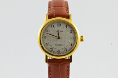 DAVOSA DAMEN UHR QUARZ VINTAGE 25MM STAHL VERGOLDET ARMBANDUHR VINTAGE RAR
