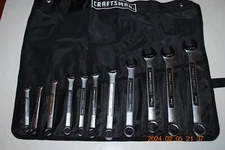 NEW  CRAFTSMAN 11-PC 12-PT COMBINATION WRENCH SET METRIC WITH POUCH