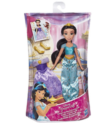 Disney Prinzessinnen Puppe Jasmin 30 cm mit 2 Kleidern und Accessoires Gesche...