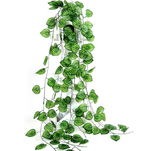 Realistic Fake Ivy Leaves Leaf Vine Green Foliage Plant For Home Garden DecoH BX - Picture 1 of 12