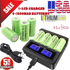 8x CR123 CR123A CR17345 Rechargeable Lithium Batteries  &Charger For Arlo Camera