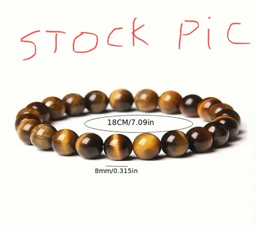 Natural 8mm Gorgeous Rose Quartz Healing Crystal Stretch Beaded Bracelet Unisex - Picture 2 of 2