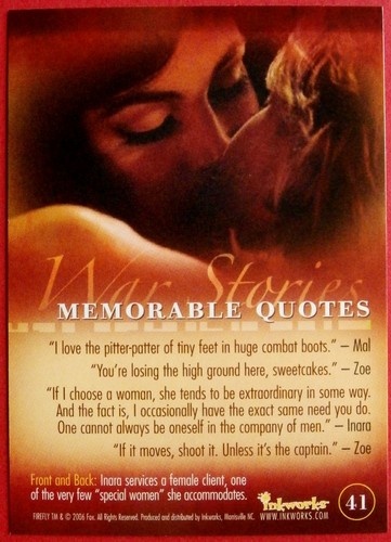 Joss Whedon's FIREFLY - Card #41 - Woman to Woman - Inkworks 2006 - Picture 2 of 2