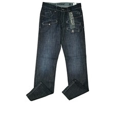 Jeans uomo AVVA denim pantaloni cargo stretch straight 30/34 W30 L34 blu scuro nuovi