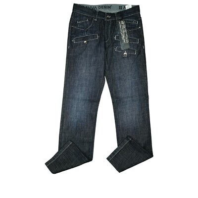 AVVA Denim Herren Jeans Hose Cargo stretch straight 30/34 W30 L34 darkblue NEU