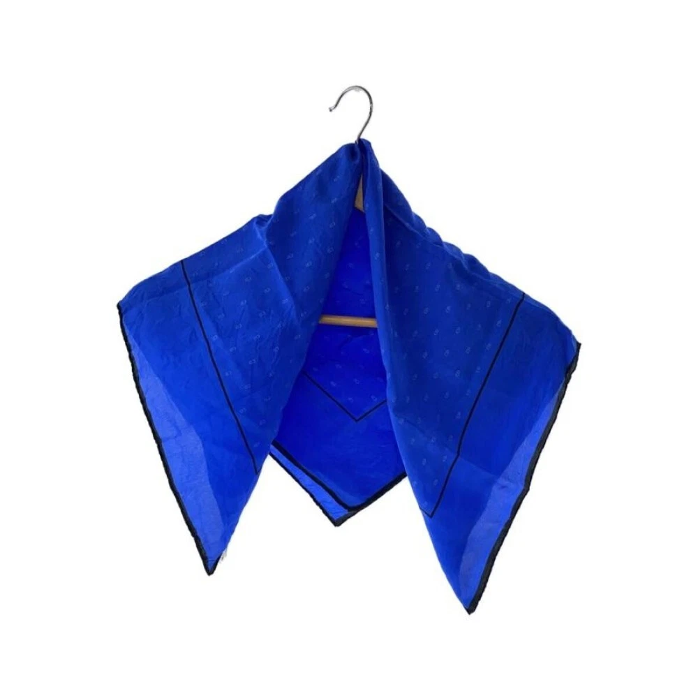 Christian Dior foulard carré soie 25x25 pouces soie bleu 04843a
