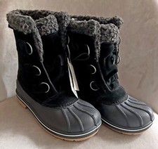 NWT Cat  Jack Kids' Kit Black Winter Boots, Lace Up, Waterproof, Size 4