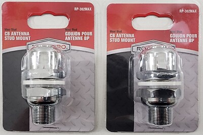 Lot of 2 RoadPro RP-302MAX Heavy Duty Chrome Plated Antenna Maxi Stud w SO239