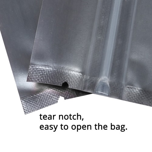 Borsa stand up 4x6 pollici opaca trasparente anteriore viola posteriore lamina Mylar richiudibile con macchina - Foto 4 di 14