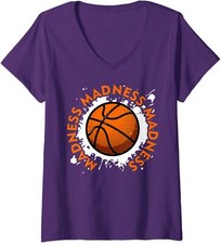 Madness Basketball Madness College March Tournament Ladies' V-Neck Tshirt