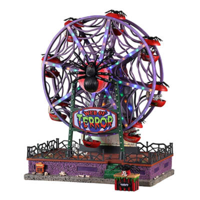 Lemax Web Of Terror Ferris Wheel Spooky Town Halloween Animation Carnival 14823