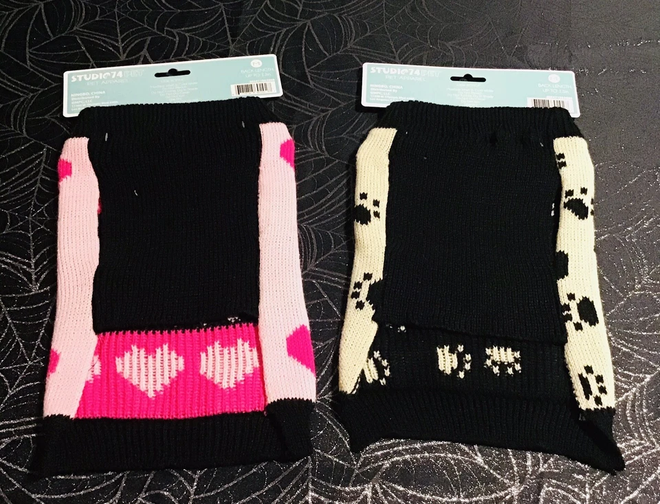 Studio 74 Lote de 2 Suéteres Mascotas Rosa Mala Piel Día y Beige Estampado Pata Talla M Foto 2 de 4