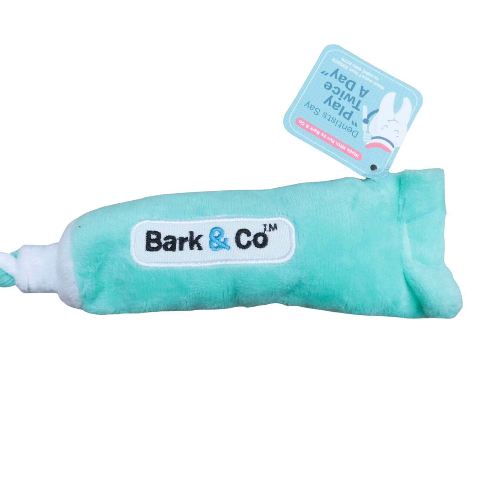 BARK & Co. Play Twice A Day Toothpaste Toothbrush Dog Plush Toy Cute