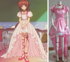 Cardcaptor Sakura Kinomoto Sakura Pink Halloween Party Dress Cosplay Costume SD 