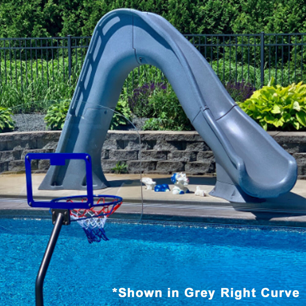 Global Pool Product Tidal Wave Inground Pool Water Slide Deck Left