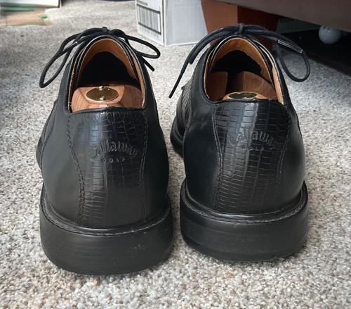 Nice Mens Callaway Golf Leather Golf Shoes 8.5 Black - Picture 3 of 5