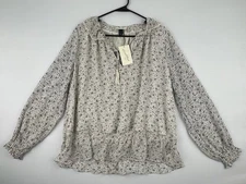 Universal Thread Women's Balloon Long Sleeve Blouse - Cream LARGE