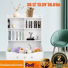 3-Tier Bookcase Display Storage Book Shelf PVC Organizer For Children Kid Home