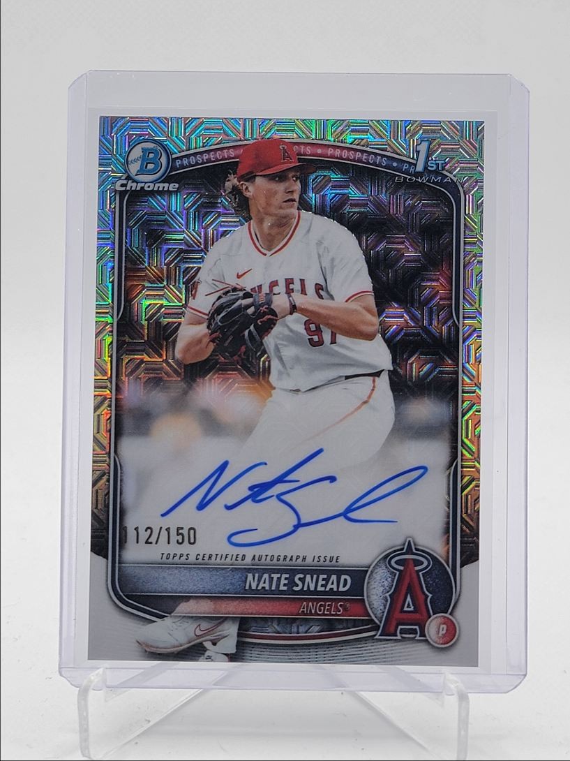 NATE SNEAD 2025 BOWMAN CHROME DRAFT 1ST HTA CHOICE REFRACTOR AUTO /150 Q3967